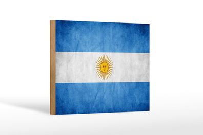 Holzschild Flagge 18x12 cm Argentinien Fahne Holz Deko Schild