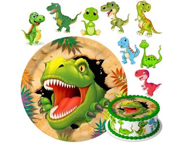 Essbar Dinosaur Dinosaurier Tortenaufleger Torte Tortenbild Fototorte Zuckerbild 8