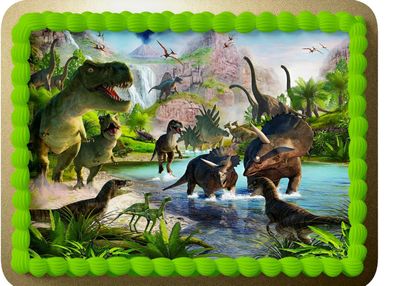 Essbar Dinosaur Dinosaurier Tortenaufleger Torte Tortenbild Zuckerbild 3