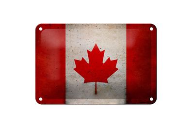 Blechschild Flagge 18x12 cm Kanada Fahne Metall Wanddeko Deko Schild