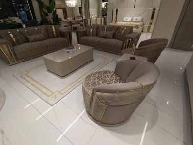 3 + 1 Sitzer Luxus Sofagarnitur Komplett Set Couch Sofa Modern Garnitur Wohnzimmer