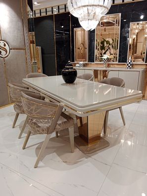 Gemütliches Esstisch Set Tisch mit 4 freundlichen Stühlen Elegantes Neu