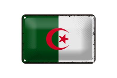 Blechschild Flagge Algeriens 18x12 cm Retro Flag Algeria Deko Schild
