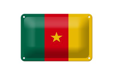 Blechschild Flagge Kameruns 18x12 cm Flag of Cameroon Deko Schild