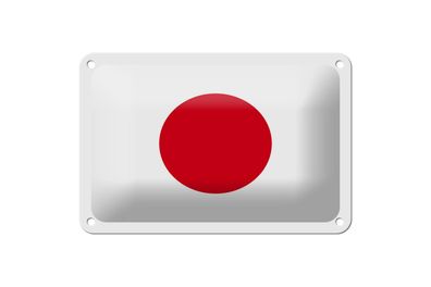 Blechschild Flagge Japans 18x12 cm Flag of Japan Deko Schild