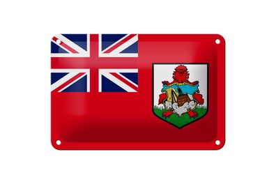 Blechschild Flagge Bermudas 18x12 cm Flag of Bermuda Deko Schild