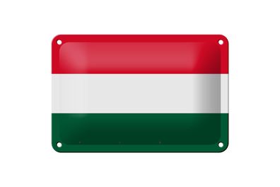 Blechschild Flagge Ungarns 18x12 cm Flag of Hungary Deko Schild
