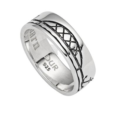 DUR Schmuck Ring Fehmarn Skyline Silber 925/ - poliert & oxidiert (R5642)