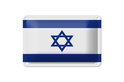 Blechschild Flagge Israels 18x12 cm Flag of Israel Deko Schild