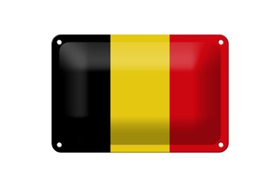 Blechschild Flagge Belgiens 18x12 cm Flag of Belgium Deko Schild