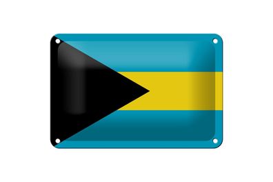 Blechschild Flagge Bahamas 18x12 cm Flag of the Bahamas Deko Schild