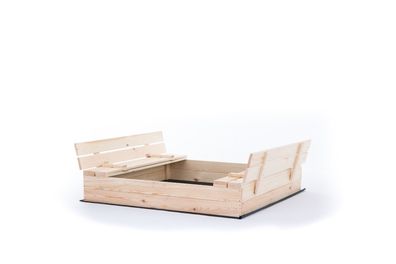 Sandkasten – mit Deckel und Bänken – 140 x 140 cm – Holz