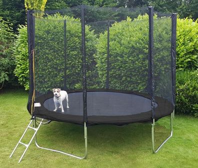 Trampolin schwarz 244 cm – mit Sicherheitsnetz – bis 110 kg