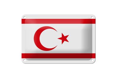 Blechschild Flagge Nordzypern 18x12 cm Flag Northern Cyprus Deko Schild