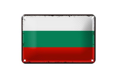 Blechschild Flagge Bulgariens 18x12 cm Retro Flag Bulgaria Deko Schild