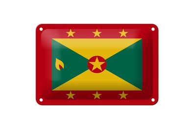 Blechschild Flagge Grenadas 18x12 cm Flag of Grenada Deko Schild