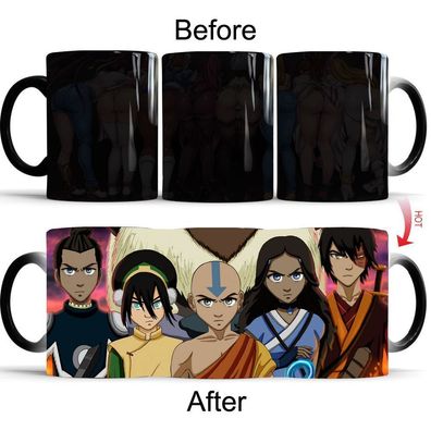 Avatar: The Last Airbender Keramiktasse für Animefans Aang Katara Thermoeffekt Tasse