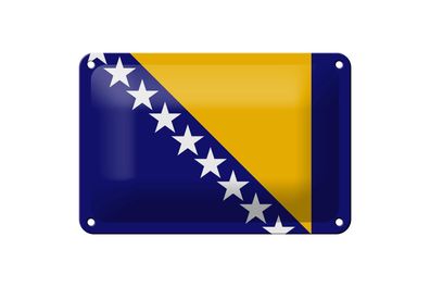 Blechschild Flagge Bosnien und Herzegowina 18x12 cm Flag Deko Schild