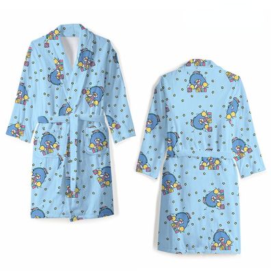 TuxedoSam Bademantel Hello Kitty Nachtmantel Pinguin Pajamas mit Bund Warm Spa Mantel