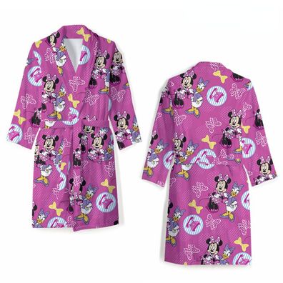 Mickey Minnie Nachthemd Daisy Duck Pajamas Flanell Mantel Homewear Robe mit Bund