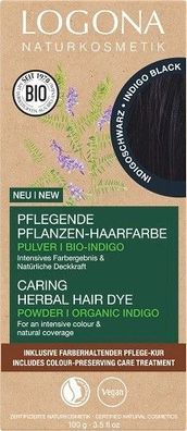 Logona Pflanzenhaarfarbe Pulver Indigoschwarz, 100 g