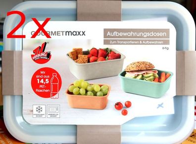 12-tlg Frischhaltedosen Set Gourmetmaxx aus recyceltem PET Behälter-Set NEU