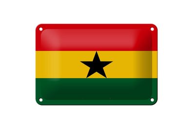 Blechschild Flagge Ghanas 18x12 cm Flag of Ghana Deko Schild