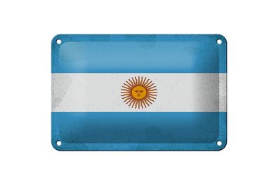 Blechschild Flagge Argentinien 18x12 cm Argentina Vintage Deko Schild
