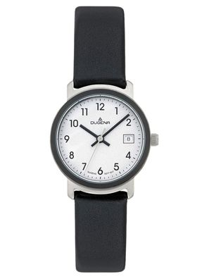 Dugena Damen-Armbanduhr Lederband Schwarz Nero 4298403