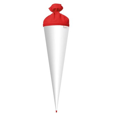 Roth Basteltüte weiß, Verschluss rot, 70cm, rund, Rot(h)-Spitze, Filzverschluss