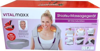 Shiatsu-Massagegerät von VITALmaxx Schultern Nacken Rücken Vbration Wärmefunktion NEU