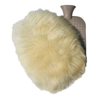 Lammfell Wärmflasche SET 2,0 L Champagner