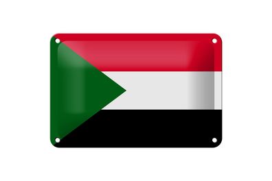 Blechschild Flagge Sudan 18x12 cm Flag of Sudan Deko Schild