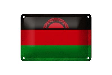 Blechschild Flagge Malawi 18x12 cm Flag of Malawi Vintage Deko Schild