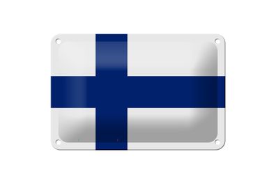 Blechschild Flagge Finnlands 18x12 cm flag of Finland Deko Schild
