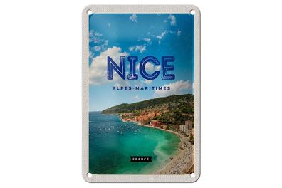Blechschild Reise 12x18 cm Nice Alpes-Maritimes Panorama Bild Schild