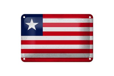 Blechschild Flagge Liberia 18x12 cm Flag of Liberia Vintage Deko Schild