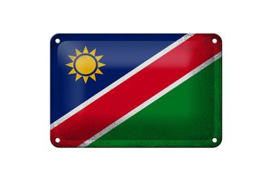 Blechschild Flagge Namibia 18x12 cm Flag of Namibia Vintage Deko Schild