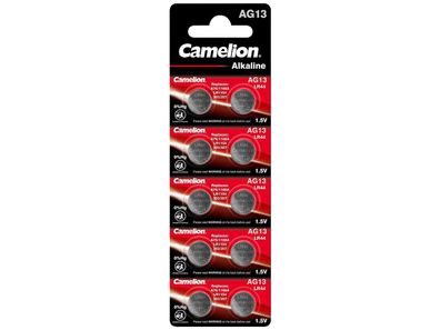 Knopfzelle Camelion, AG13, 1,5V, Alkaline, 10er-Blister