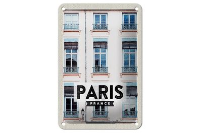 Blechschild Reise 12x18 cm Paris Frankreich Architektur Stadt Schild