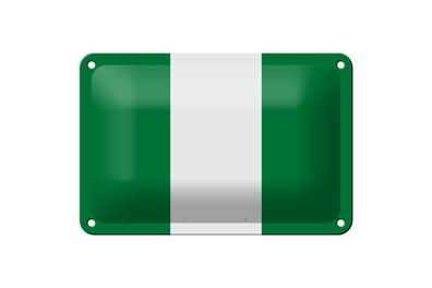 Blechschild Flagge Nigerias 18x12 cm Flag of Nigeria Deko Schild