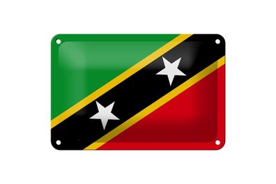 Blechschild Flagge St. Kitts und Nevis 18x12 cm Saint Kitts Deko Schild