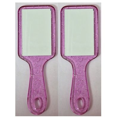 26 Stück Spiegel Taschenspiegel Rosa Glitzer Handkosmetikspiegel mit griff Restposten