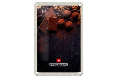 Blechschild Reise 12x18 cm Schweiz Bern Schokolade süß Deko Schild