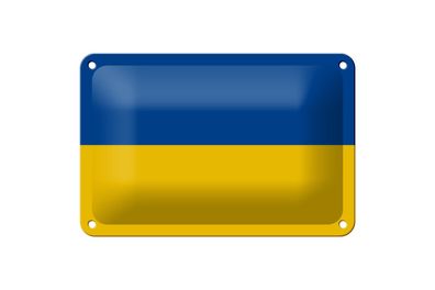 Blechschild Flagge Ukraine 18x12 cm flag of Ukraine Deko Schild