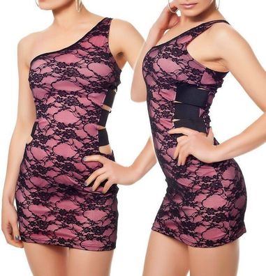 SeXy Miss 1Träger Mini Kleid Party Dress Spitze S/ M 34/36 M/ L 36/38 schwarz rosa