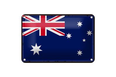Blechschild Flagge Australien 18x12 cm Retro Flag Australia Deko Schild