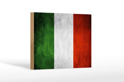 Holzschild Flagge 18x12 cm Italien Fahne Holz Deko Schild