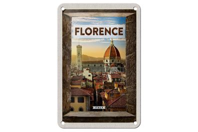 Blechschild Reise 12x18 cm Florence Italy italien Urlaub Toscana Schild