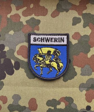 Patch "Wappen Schwerin" Blau Gelb Morale Abzeichen Klett Aufnäher BW Deutschland Nord